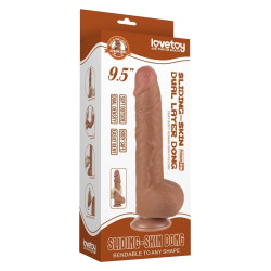 LoveToy SlidingSkin Gode Sliding Skin 18 x 4.7cm Marron